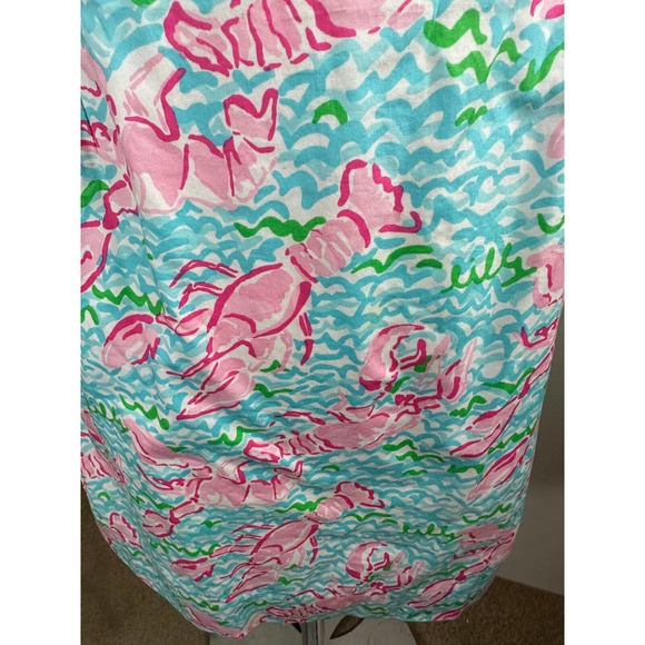 Lilly Pulitzer Delia Tie Lace Up Side Shift Dress Lobstah Roll Lobster Size 4 - Picture 13 of 14